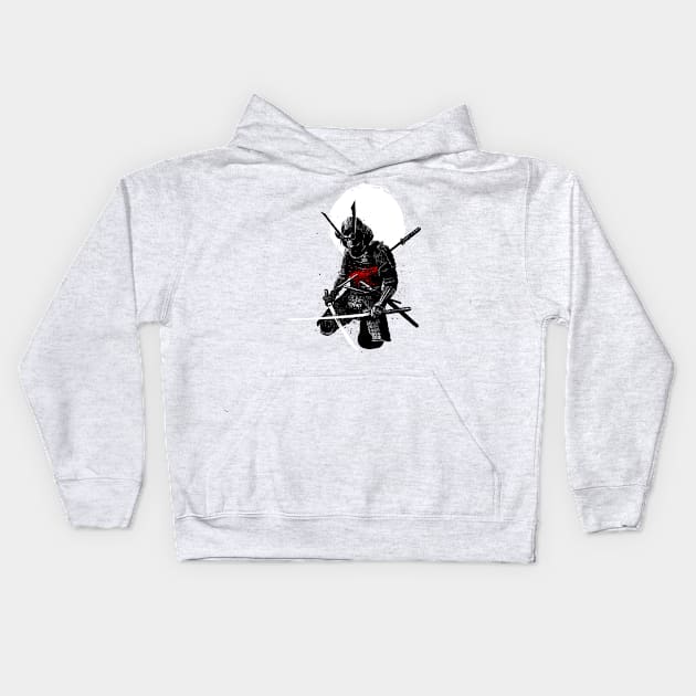 Samurai down Kids Hoodie by albertocubatas